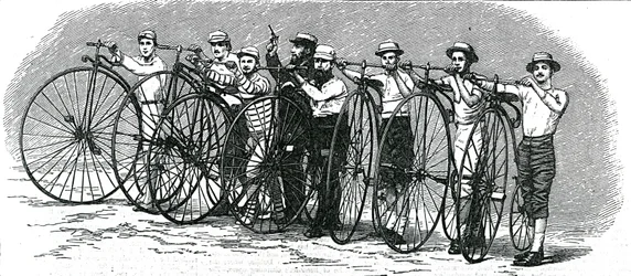 Fahrradrennen von Bath nach London - Der Start, Illustration aus 